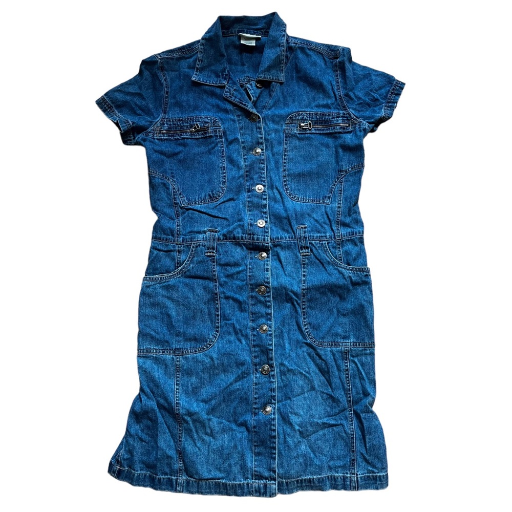 Faded Glory Blue Jean Dress Short Sleeve Size 14